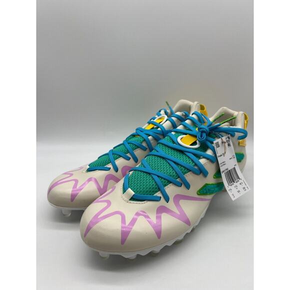 adidas Athletic Cleats in Cream, Green, Blue & Pink